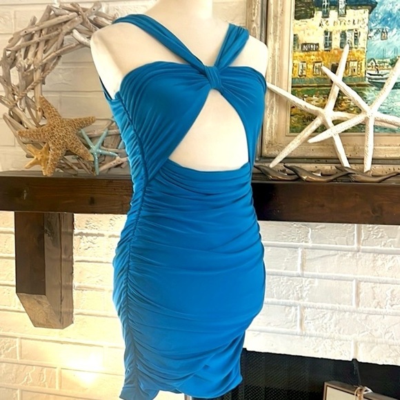🔥Lovers and Friends, Ocean Blue,Ruched Bodycon Dress, Never Worn, Size XS - Picture 6 of 11